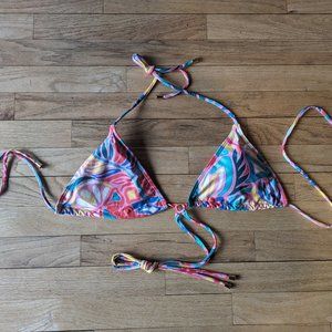 Kenny Flowers Colombia Wrap Triangle Bikini Top Size Large